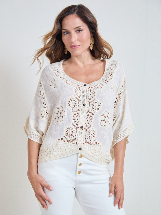 CARDIGAN CROCHET Crudo image number null