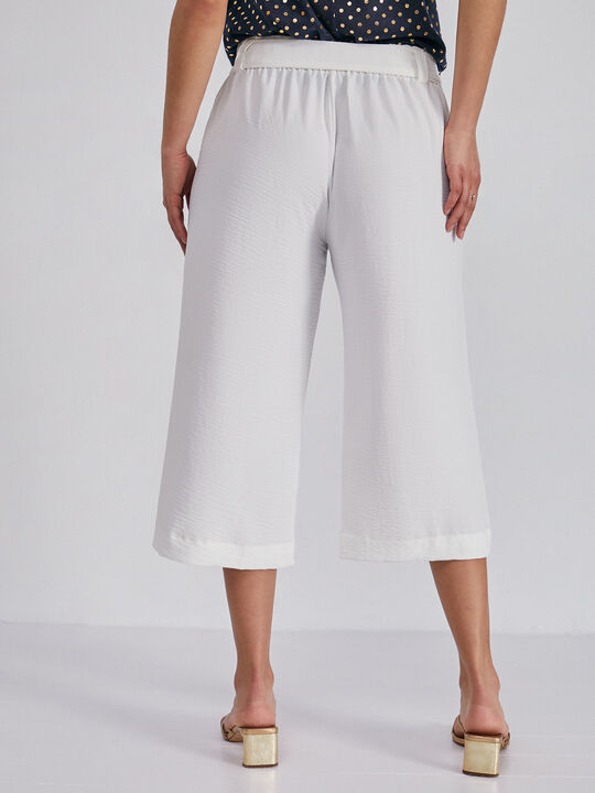 pantalón culotte cinturón Blanco Hueso image number null