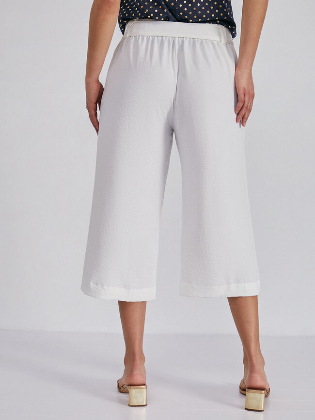 pantalón culotte cinturón Blanco Hueso