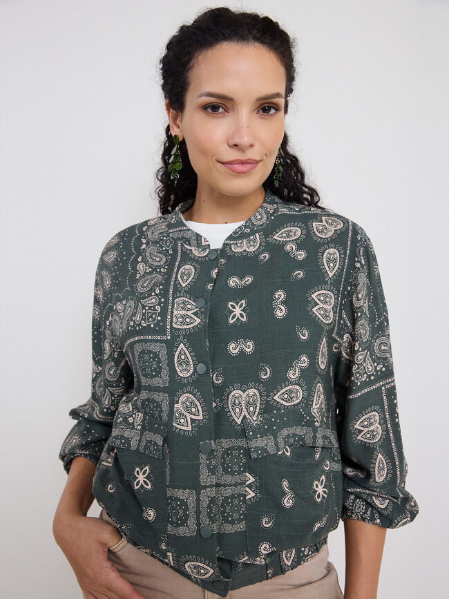 BOMBER ESTAMPADO ANIMAL Crudo