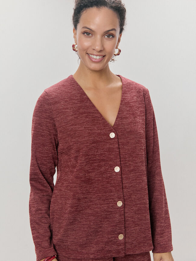 CHAQUETA PICO BOTONES Teja