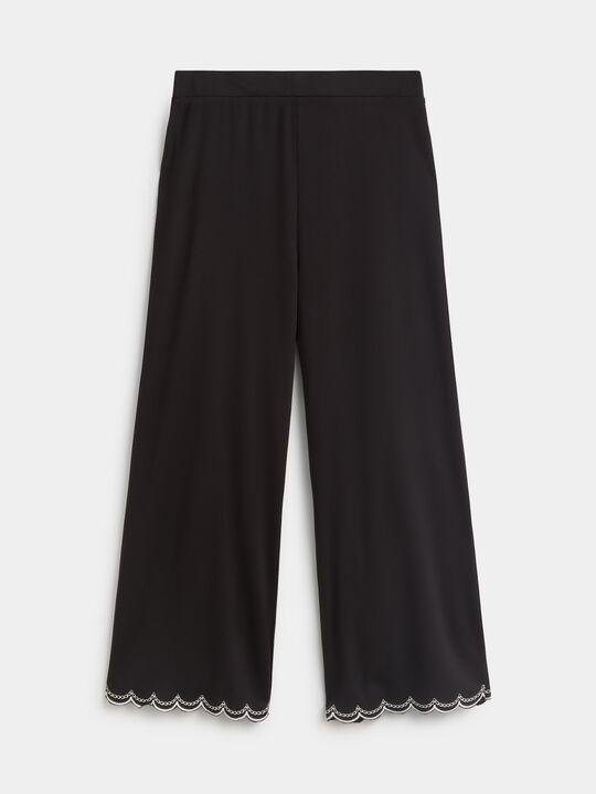 PANTALON FLORES Negro image number null