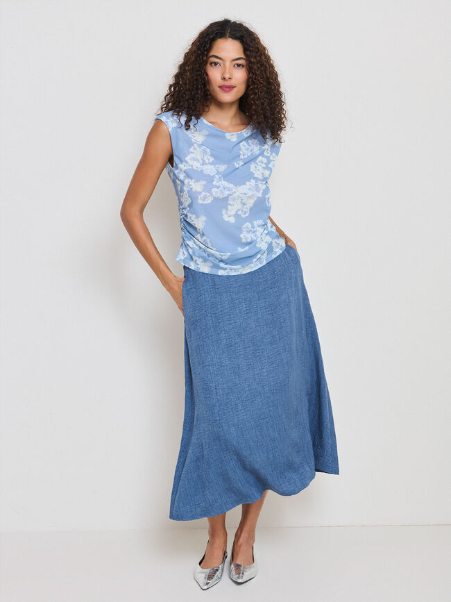 FALDA EVAS&Eacute; CONJUNTO Azul Grisaceo