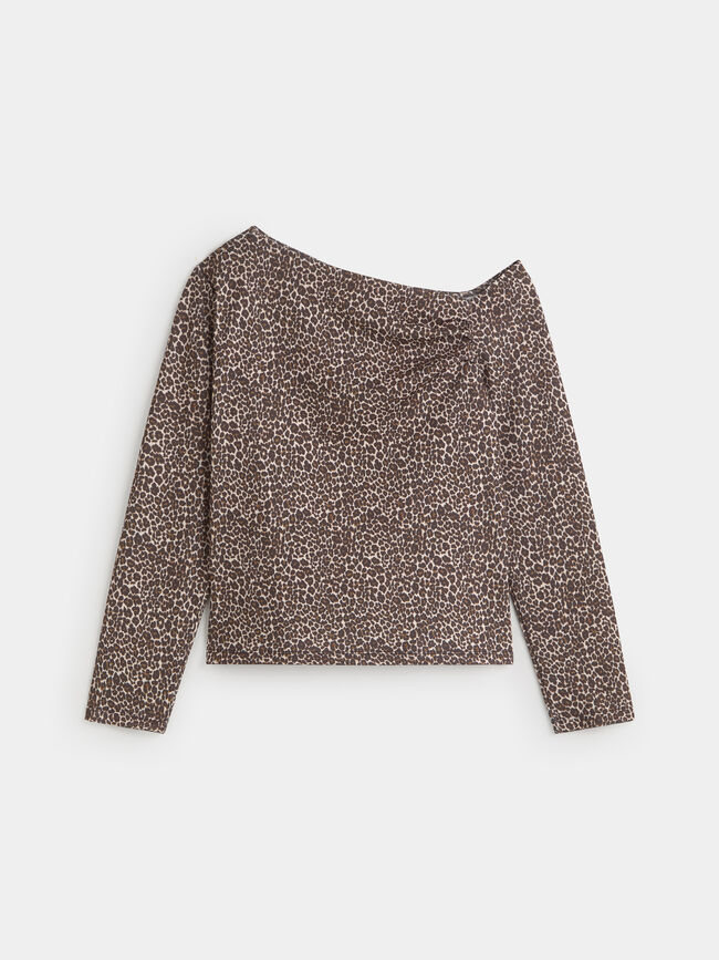 JERSEY LEOPARDO DETALLE PLIEGUES Estampado 1