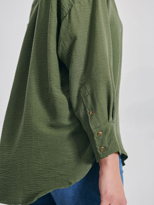 BLUSA CAMISERA Kaki image number null