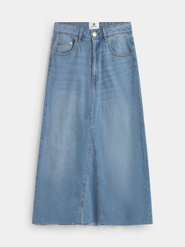 FALDA VAQUERA EVASE Mid blue