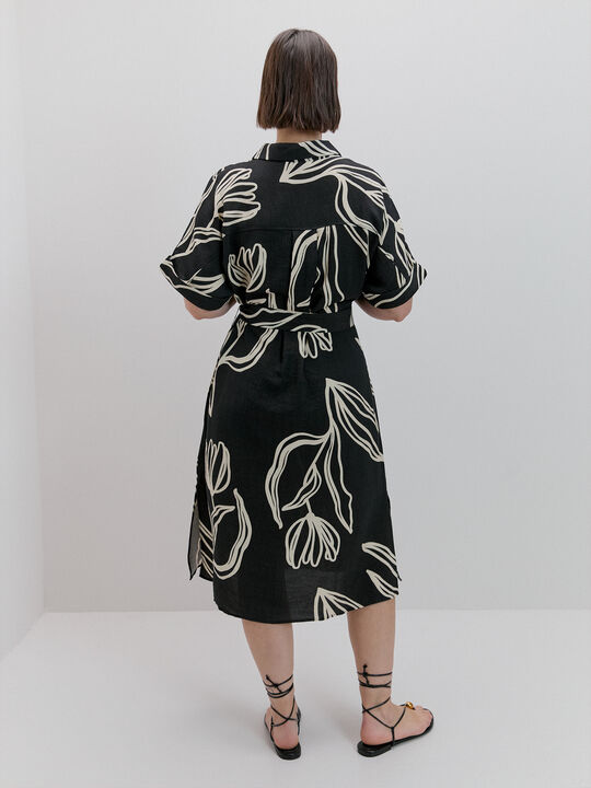 VESTIDO CAMISERO Negro image number null