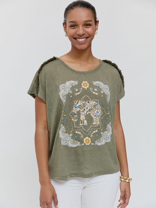 CAMISETA POSICIONAL ELEFANTE Kaki image number null