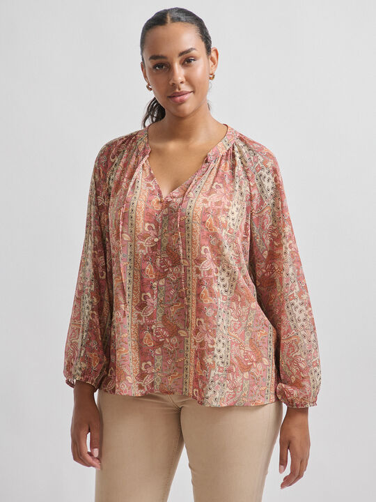 BLUSA ESTAMPADA FLUIDA Crudo image number null