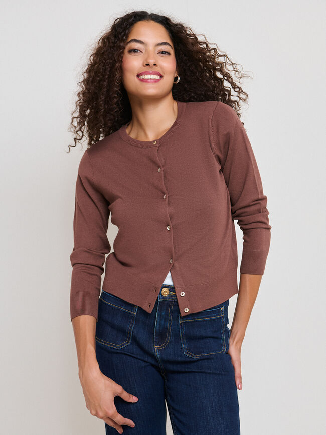 CARDIGAN BASICO Marron chocolat