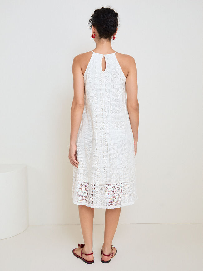 VESTIDO CROCHET Blanco Optico