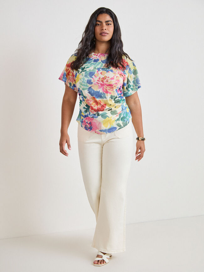 CAMISETA BBC TUL CUERPO FRUNCIDO Crudo