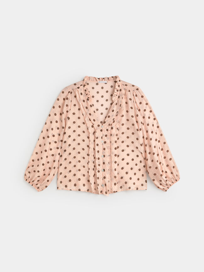 BLUSA VOLANTES Rosa