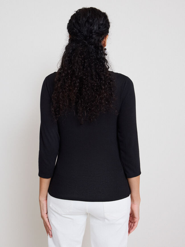 CAMISETA DETALLE ENCAJE Negro