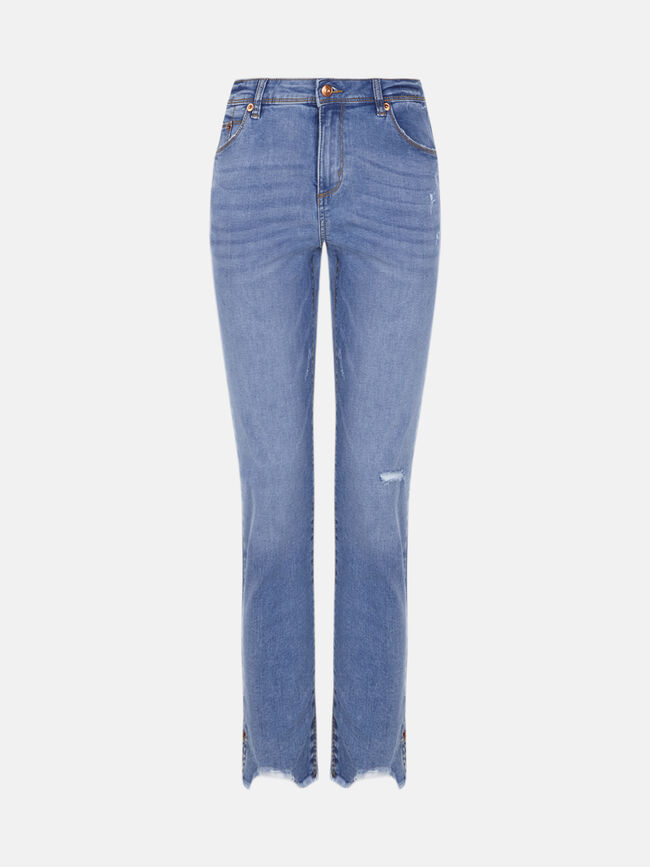 Vaquero pitillo crop Mid Blue Wash