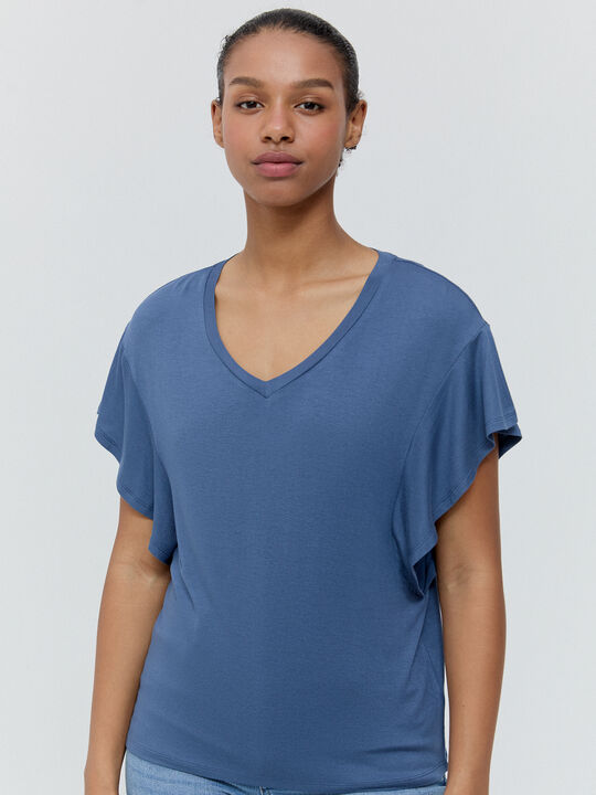 CAMISETA VOLANTES Azul Grisaceo image number null