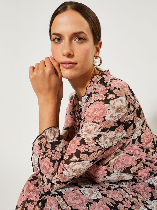 vestido midi Rosa Claro