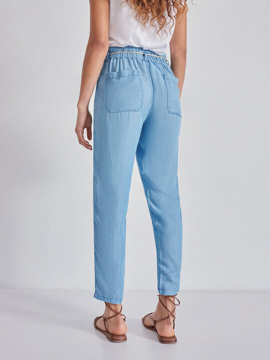 PANTALÓN FLUIDO LYOCELL Mid blue image number null