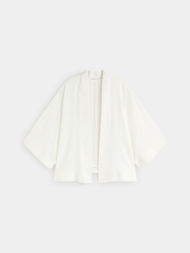 Kimono fluido textura Blanco Hueso