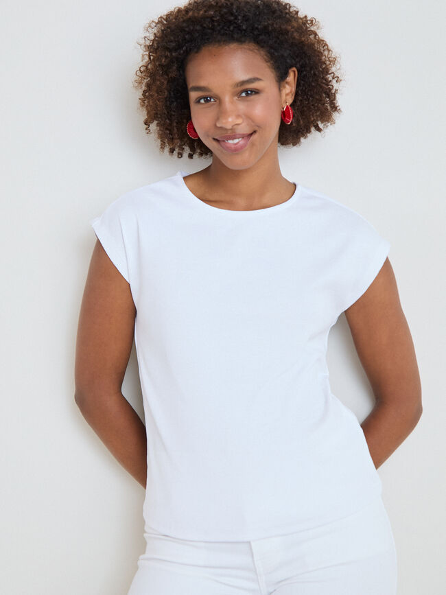 CAMISETA HOMBRO CAIDO Blanco Optico