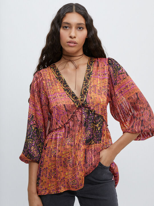 BLUSA PAISLEY SATINADA Barro image number null