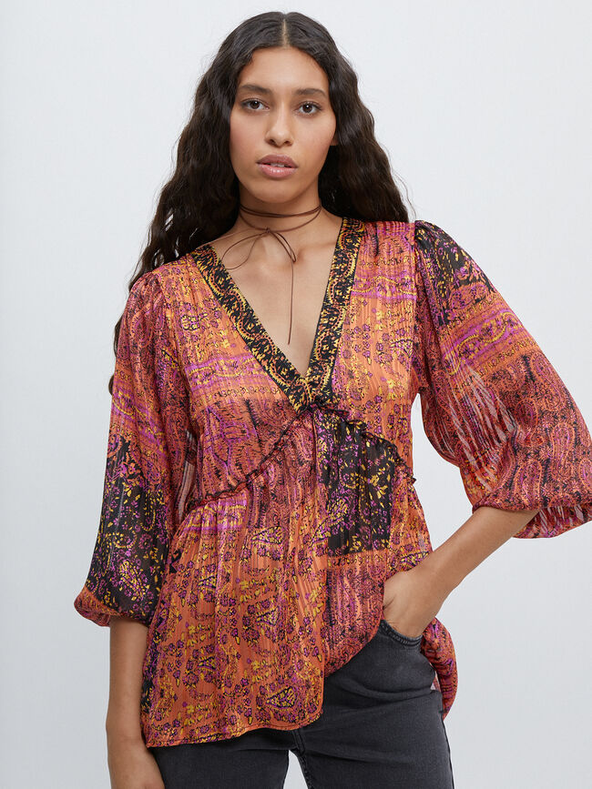 BLUSA PAISLEY SATINADA Barro