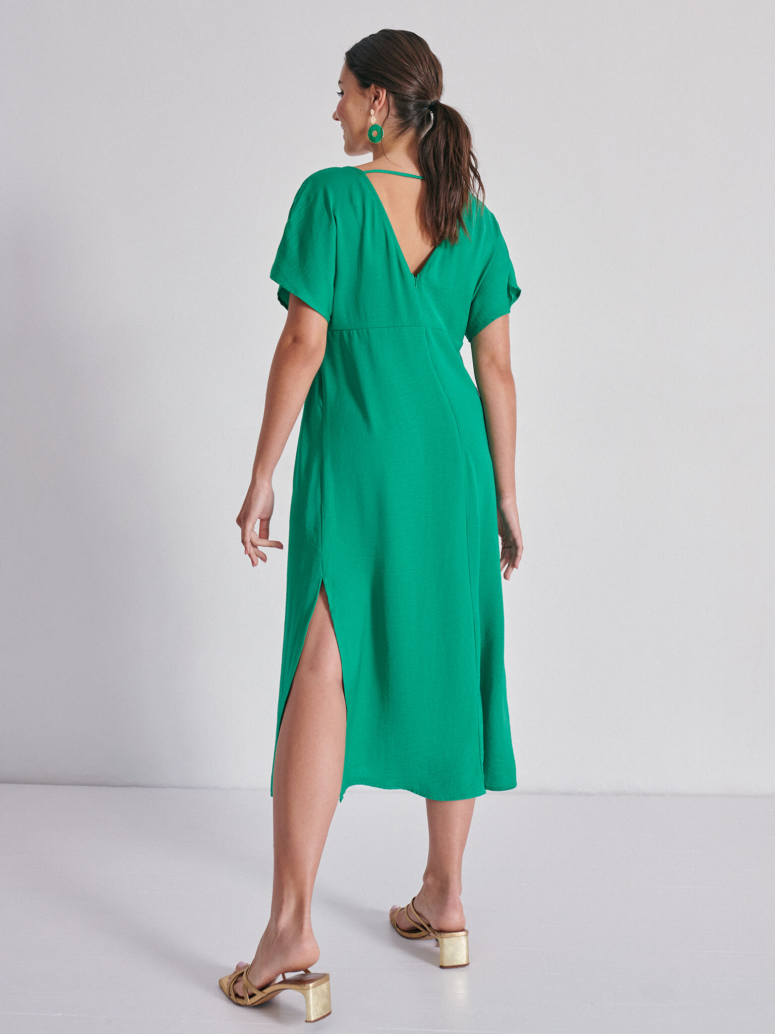 Vestido fluido satinado