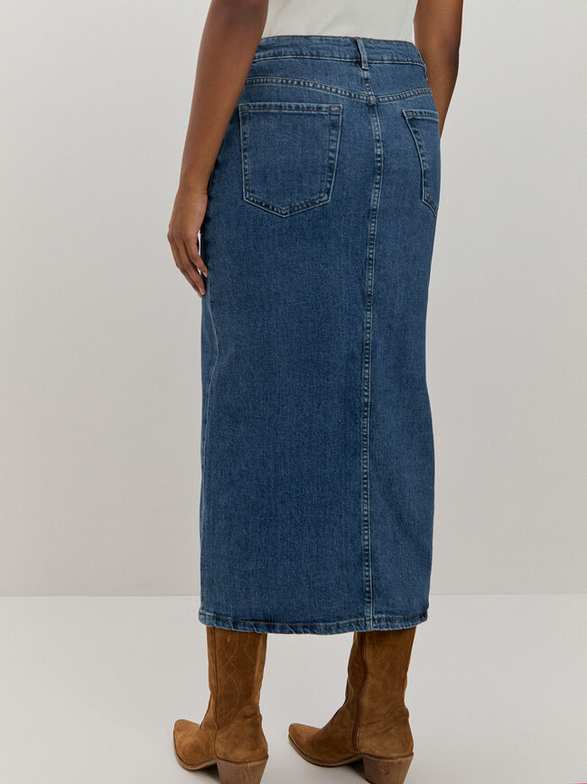 FALDA VAQUERA BOLSILLOS Mid blue