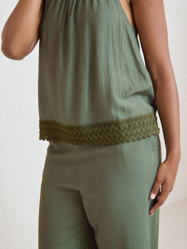 TOP  HALTER FORNITURA Kaki