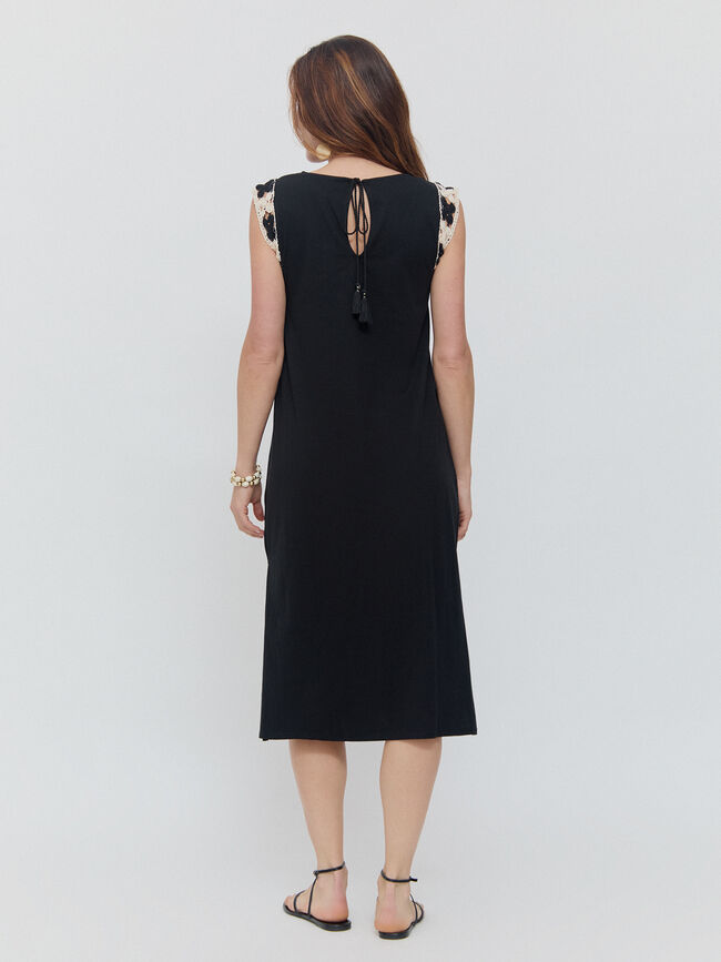 VESTIDO CROCHET Negro