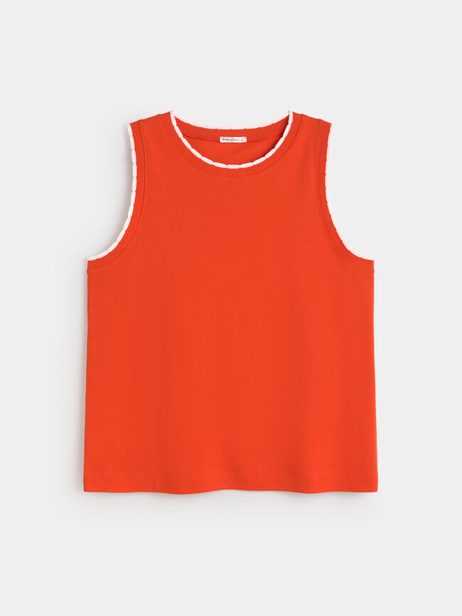 TOP DETALLE ONDAS Rojo Pimenton