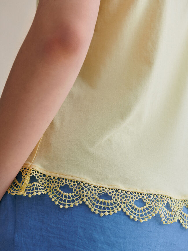 top crochet en bajo 100% algodón Amarillo