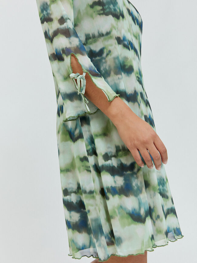VESTIDO CORTO ESTAMPADO Kaki