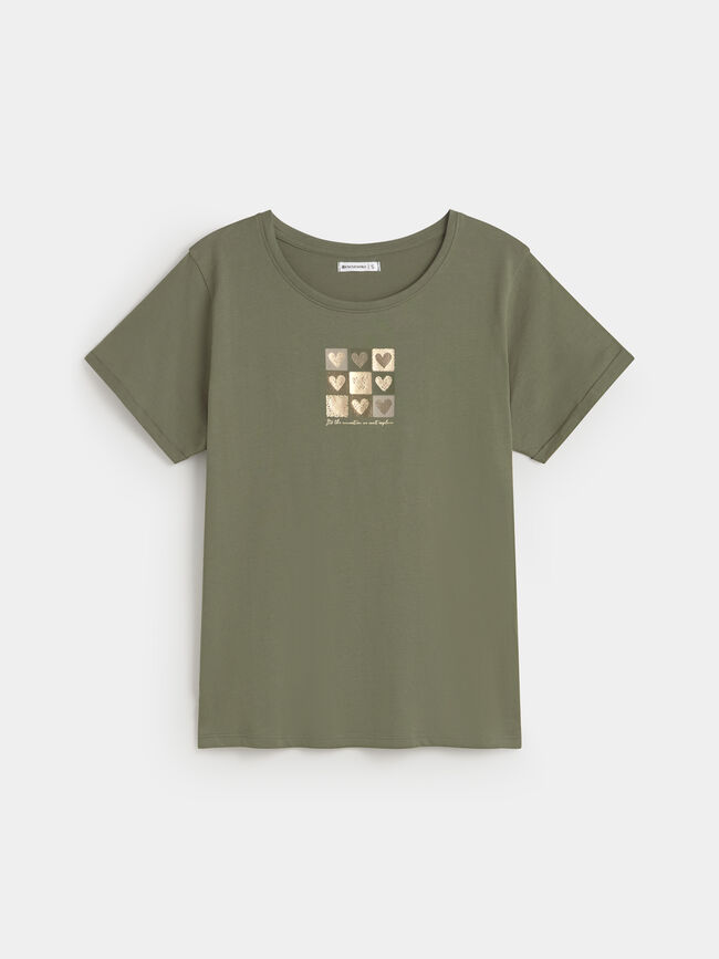 CAMISETA POSICIONAL CORAZONES Verde Te