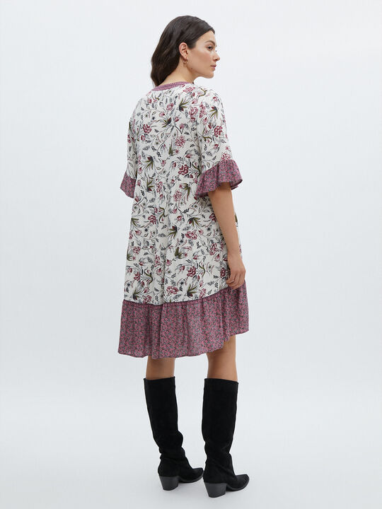 Vestido estampado floral Crudo image number null