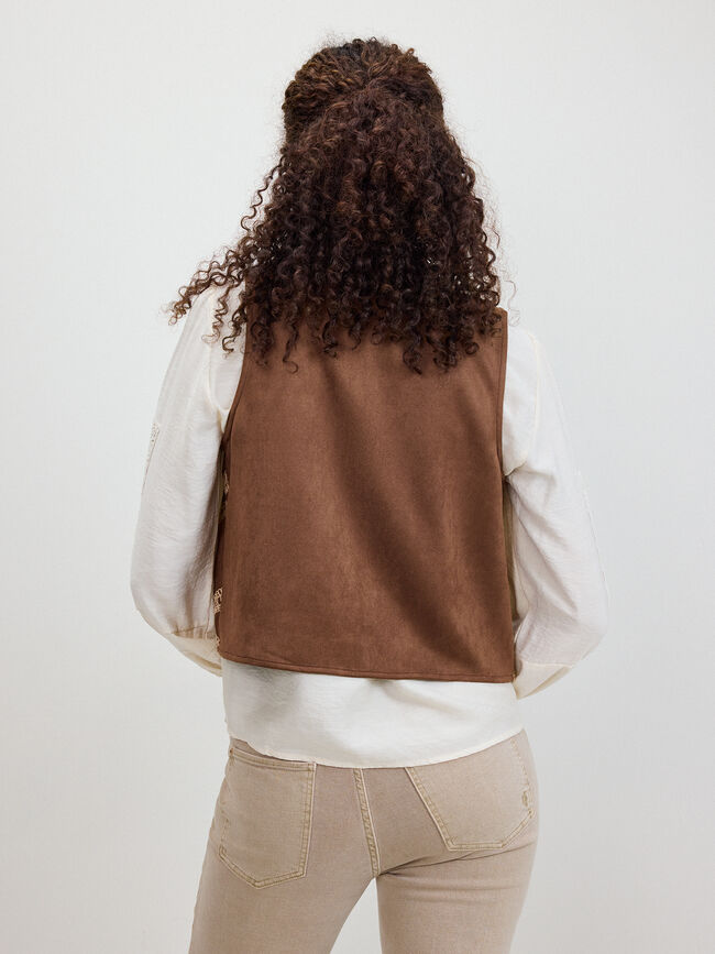 CHALECO ANTELINA DETALLE Marron
