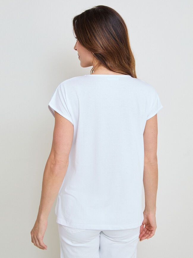 CAMISETA MANDALA LENTEJUELAS Blanco Optico