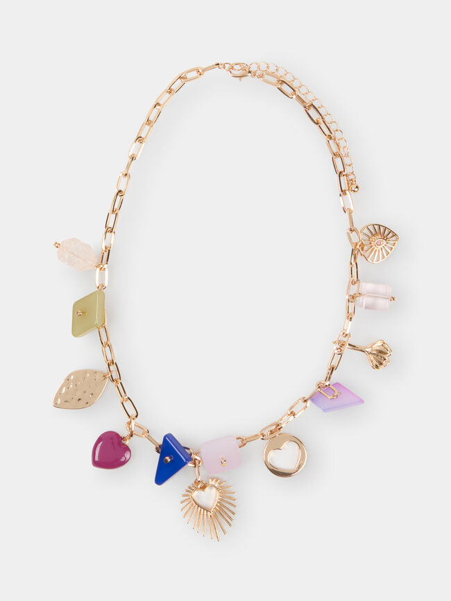 COLLAR ABALORIOS COMBINADOS Multicolor