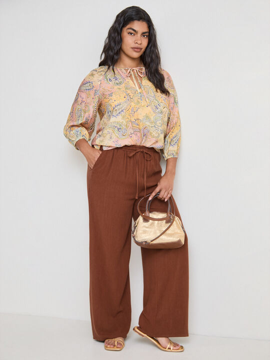 PANTAL&Oacute;N R&Uacute;STICO LARGO Trufa image number null