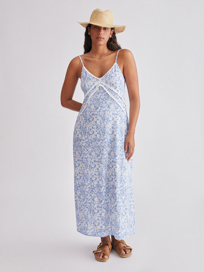 Vestido largo tirantes Azulon