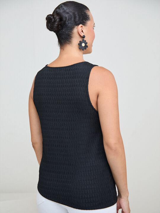 TOP ASIMETRICO FLOR Negro image number null