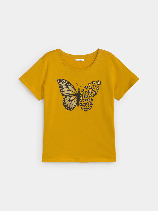 CAMISETA POSICIONAL MARIPOSA Mostaza