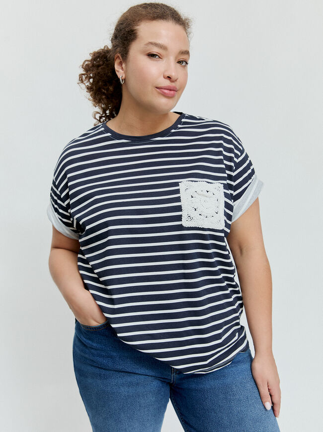 CAMISETA BOLSILLO CROCHET Raya