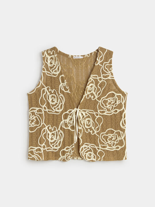 CHALECO FLORES. Marron image number null