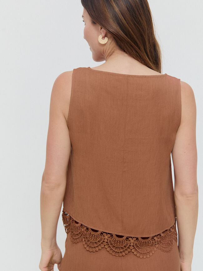 TOP FORNITURA BAJO Marron viejo