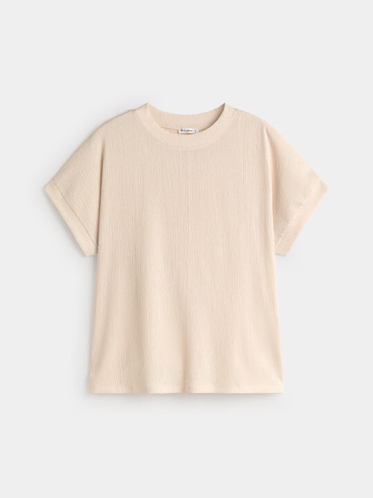 CAMISETA TEXTURA Beige image number null