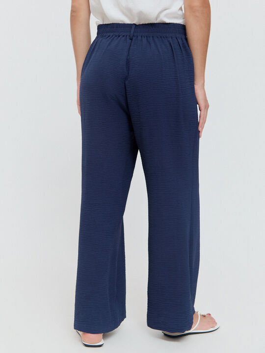 PANTALON ANCHO FLUIDO Azul Marino image number null
