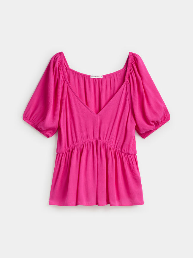 TOP CUELLO PICO Fucsia