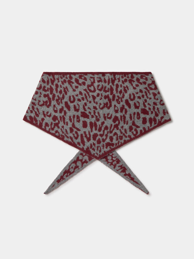 PA&Ntilde;UELO TRI&Aacute;NGULO LEOPARDO Burdeos