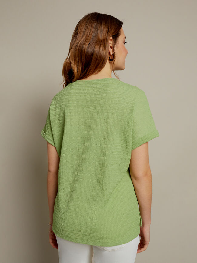 Camiseta detalle calados verde caribe